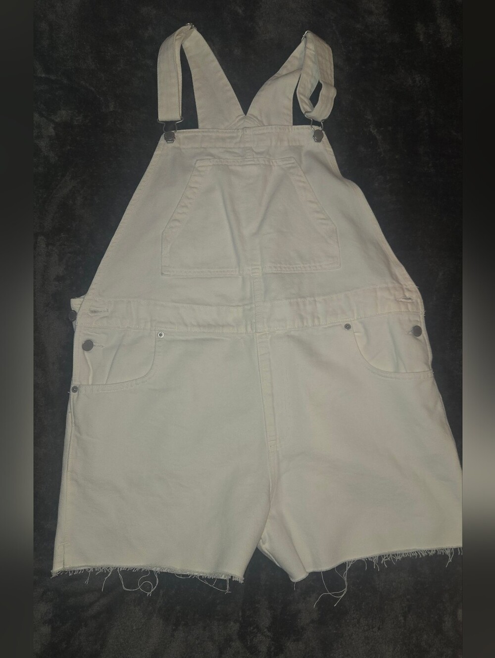 Universal Thread Cream Denim Short Overalls